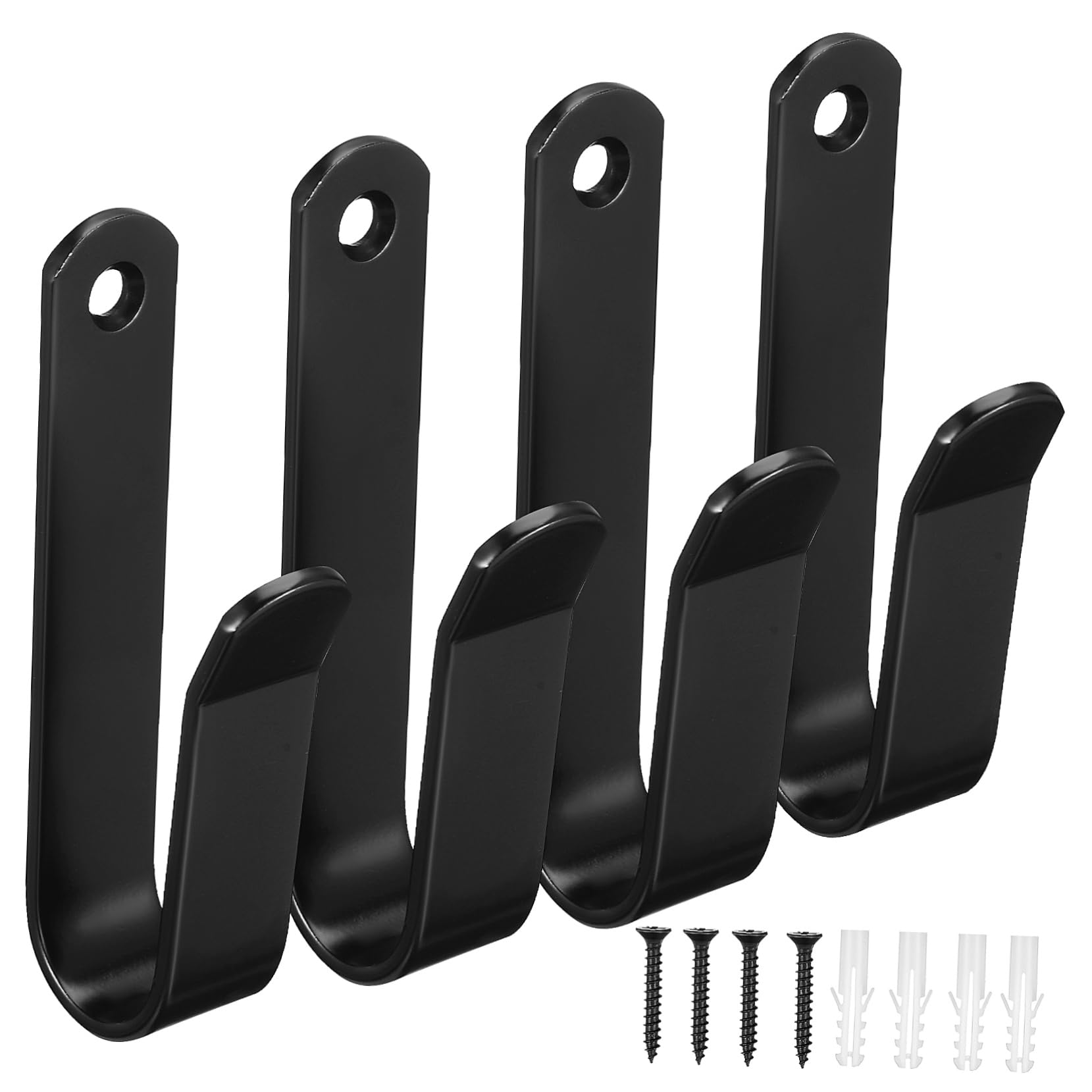 KOMBIUDA Snowboard Wall Mount Hooks 4 Pack Garage Ski Hangers Wall Rack for Heavy Duty Universal Coat Hooks Screw in