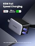 UGREEN Nexode 65W 4 Port GaN Fast Charging Block, 3 Port USB C Fast Compact Wall Charger Compatible with iPhone 17 Pro Max/17 Pro/iPhone Air/17/16, MacBook, iPad, Galaxy S26 S25, Laptop, Steam Deck | 3 USB C & 1 USB A, Foldable Plug, Travel Essential