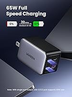 Vista 2 de UGREEN Nexode 65W GaN Cargador de Pared USB C, Cargador de 4 Puertos Tipo-C Rápido Compatible con MacBook Pro/Air, iPhone Serie 17/16/15, Galaxy
