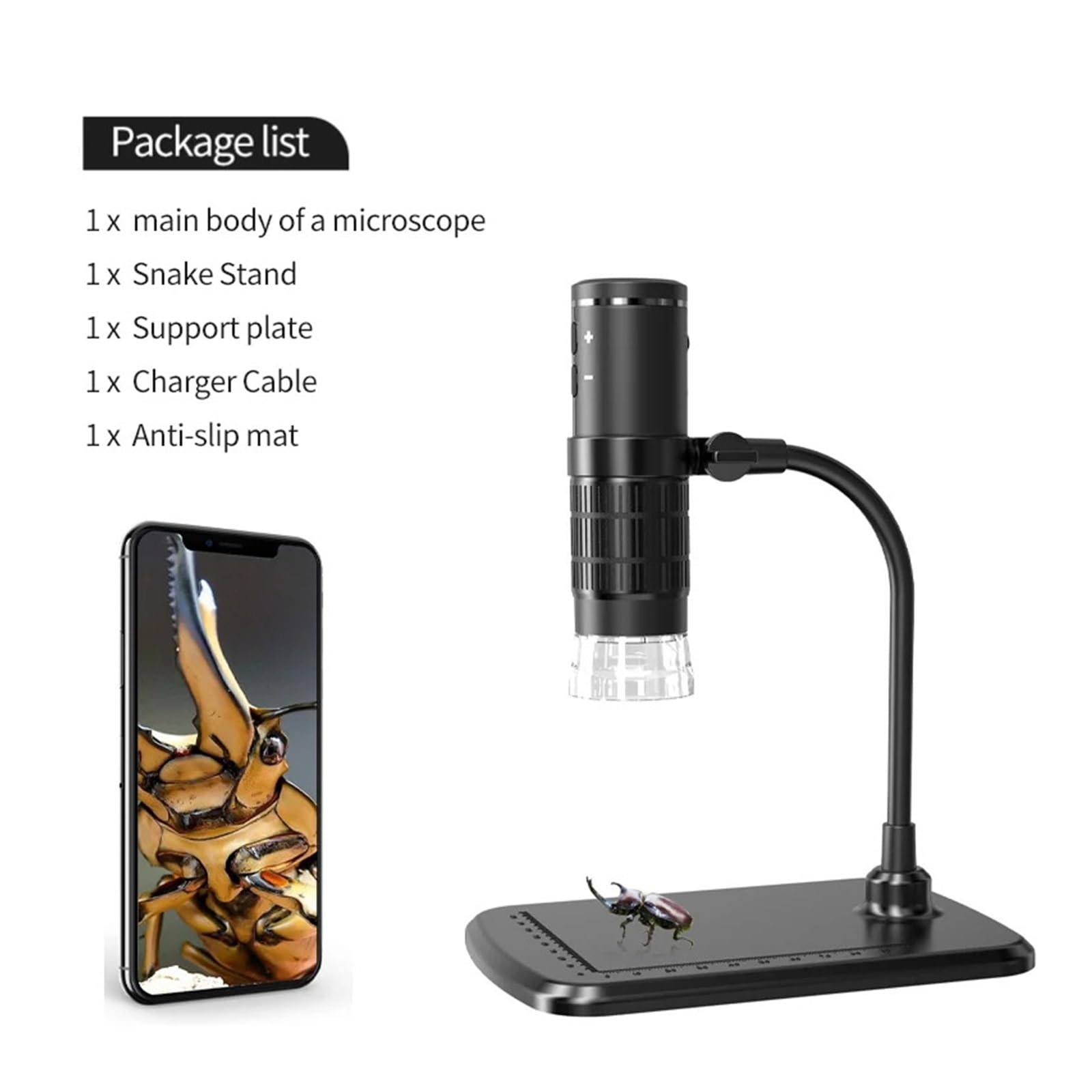 Digitales Mikroskop WiFi 1080p HD Handmikroskop 1000-fache kabellose Vergrößerung Endoskopkamera