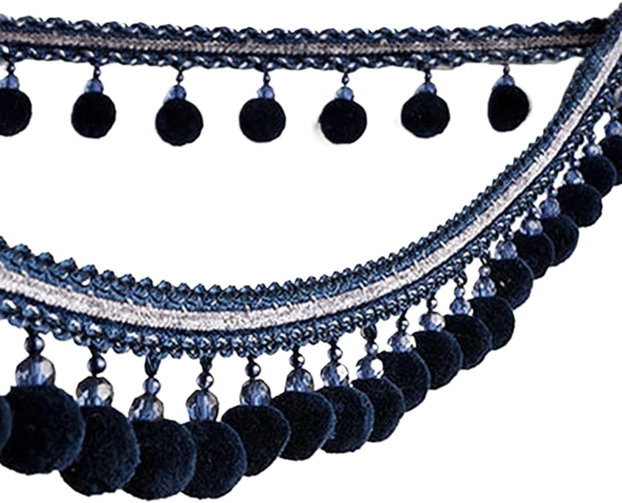 Dentelle de 2m à pampilles boules pour customiser durablement vos nappes et canapés