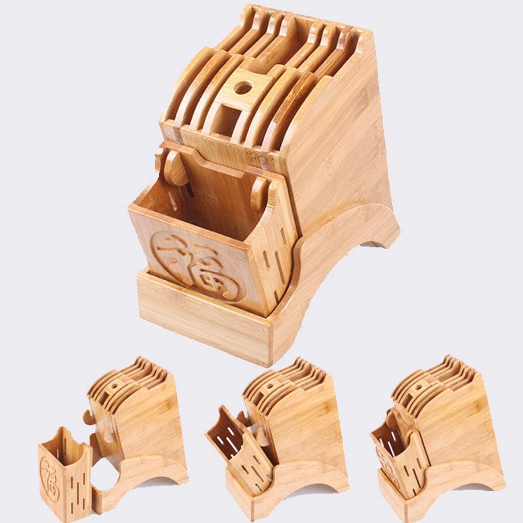 Bloque Cuchillos Cocina Soporte for Cuchillos De Cocina, Estante De Almacenamiento De Cuchillos De Chef De Madera, Bloque De Cuchillos De Bambú, Herramientas De Vajilla