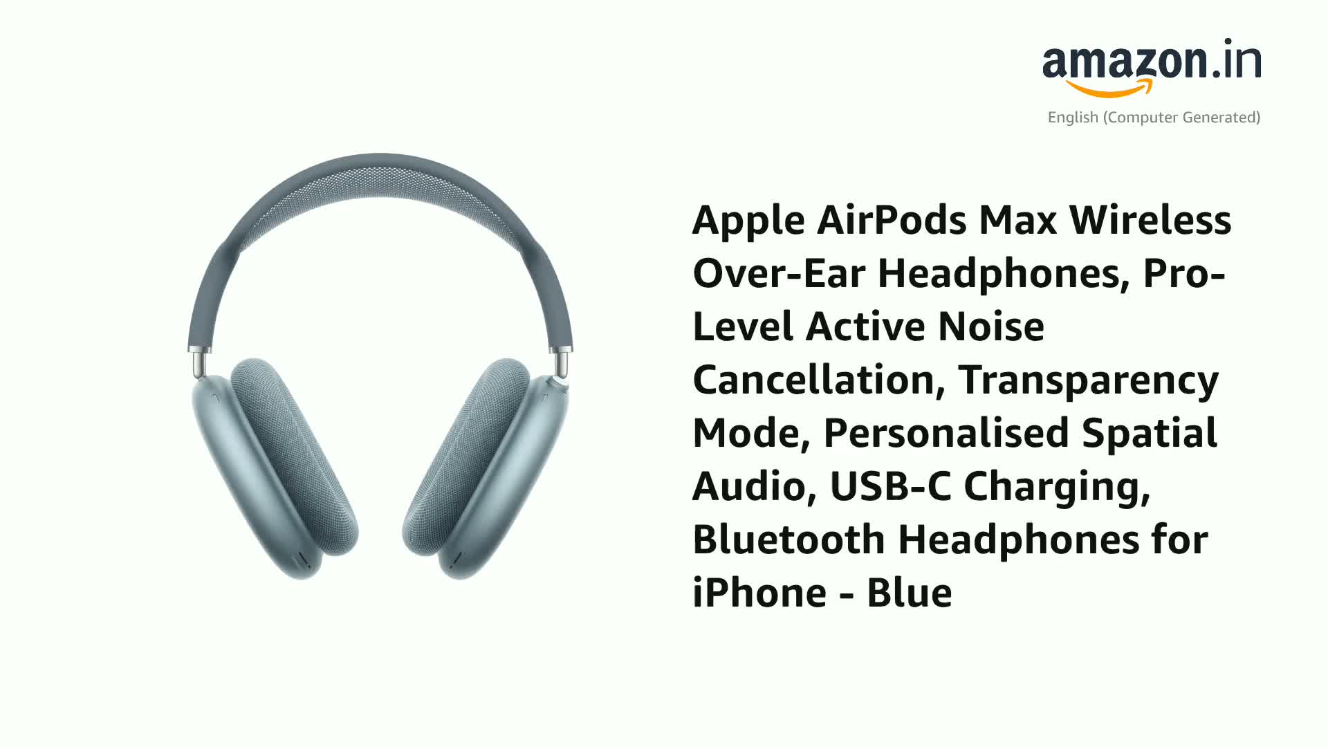 Apple AirPods Max Wireless Over-Ear Headphones, Pro-Level Active