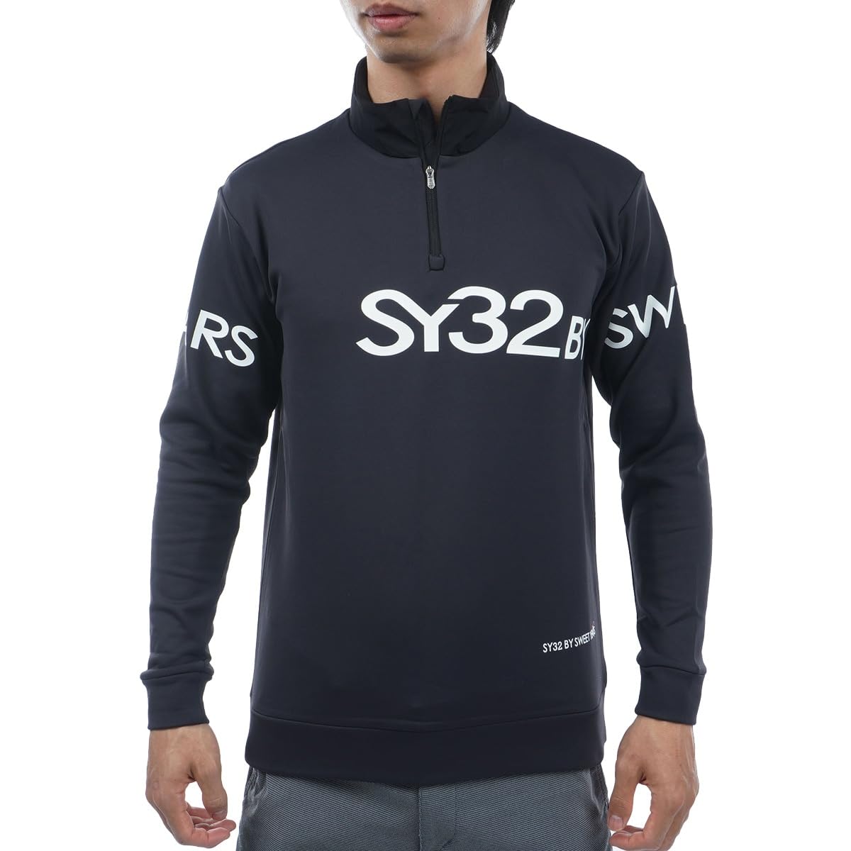 SY32 by SWEET YEARS ジップアップライトストレッチシャツg2l