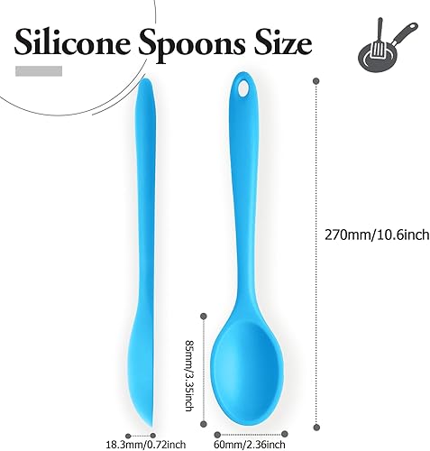 Miniatura 2 de 2 cucharas de silicona para cocinar, resistentes al calor, cucharas de mezcla antiadherentes para cocina, hornear, agitar, mezclar, herramientas de