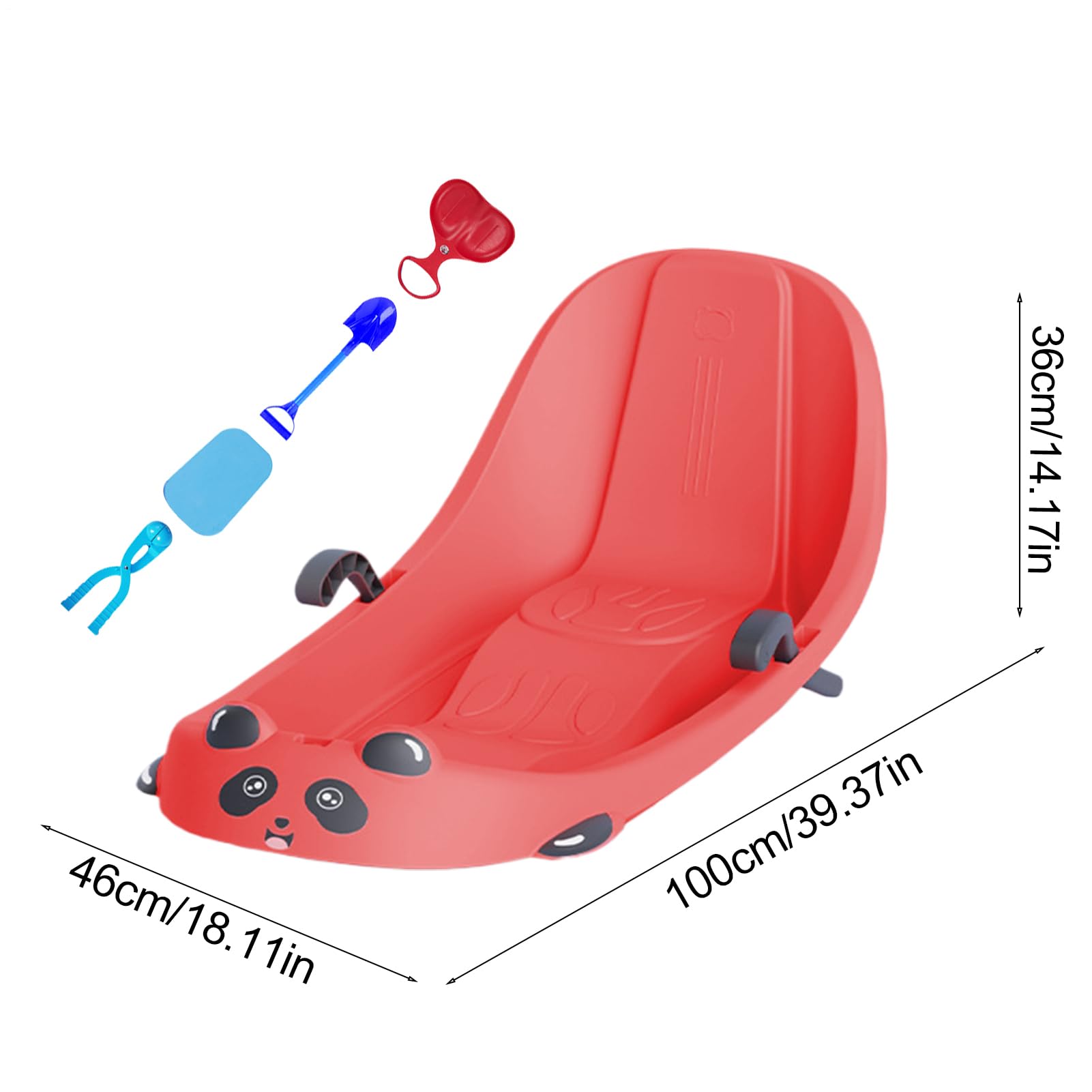 Luge de Neige pour Ergonomique et Familial | Luge Équipée d'un Frein Intégré pour les Petits Pour et Garçons par Temps Froid sur Collines Enneigées au Parc Jardin et