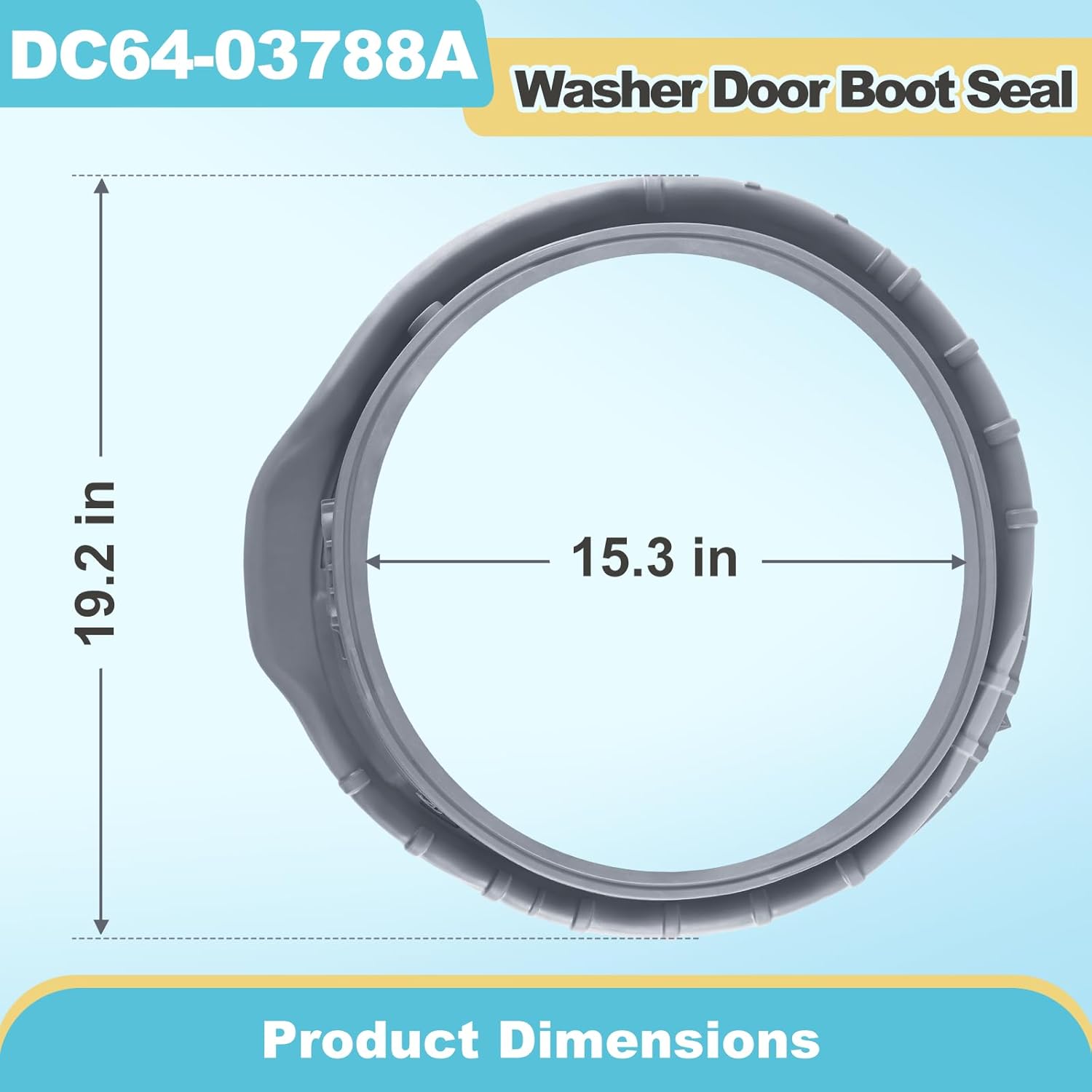 DC64-03788A Washer Door Diaphragm, Washer Door Boot Seal For Samsung Washer,Door Gasket Replacement Part 4959290 AP6884238 PS12720638 EAP12720638 - Image 2