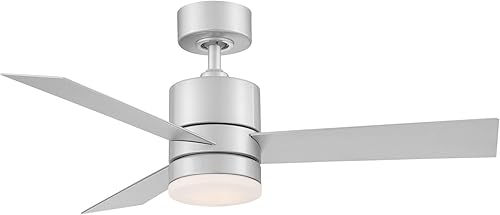 Axis Smart - Ventilador de techo de 3 aspas para interiores y exteriores, titanio de 44 pulgadas con kit de luz LED de 2700 K y control remoto