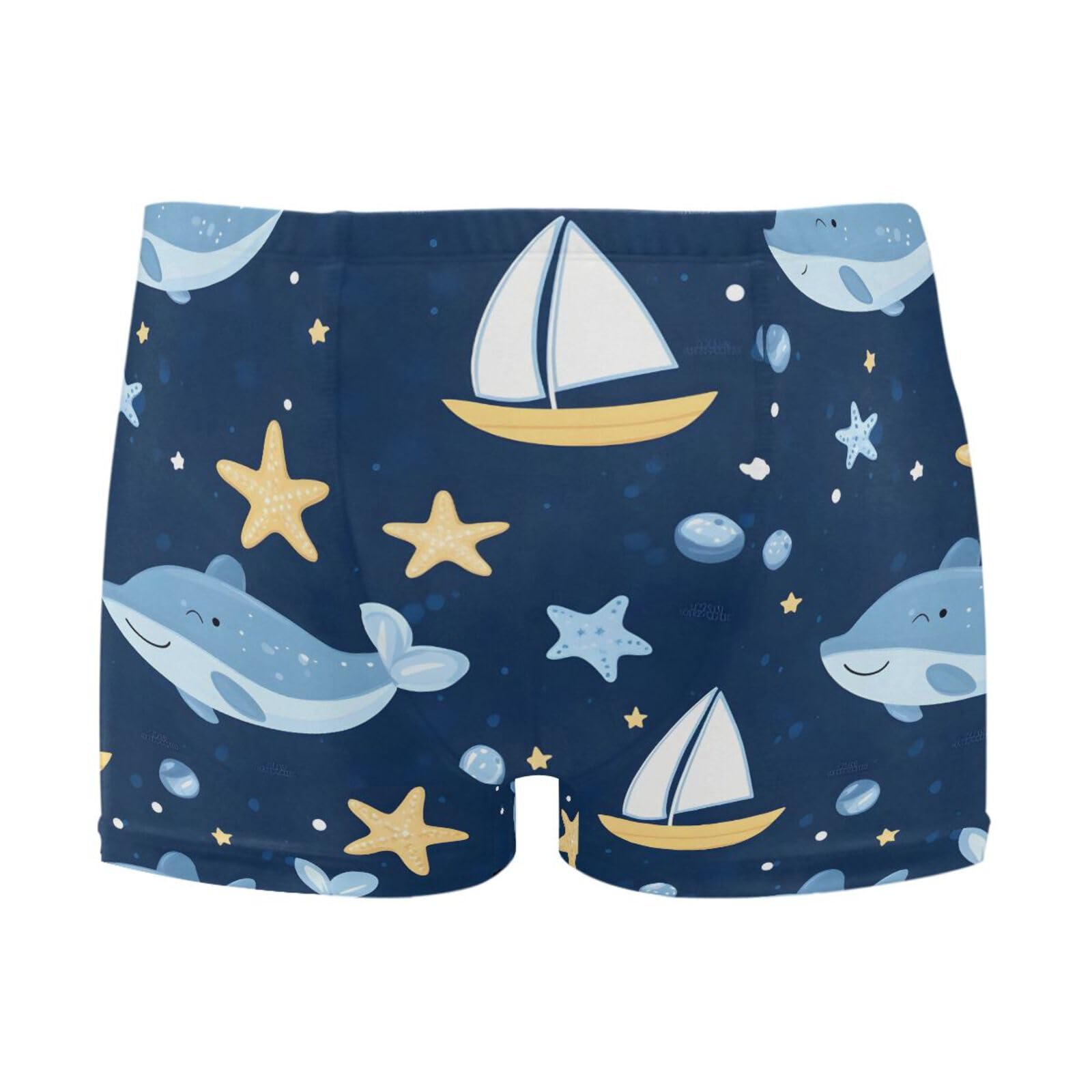 UMIRIKO Mens Swim Trunks Cute Whale Sailboats Square Leg Swimwear Bathing Suits Swimsuit for Men XL 202b8971