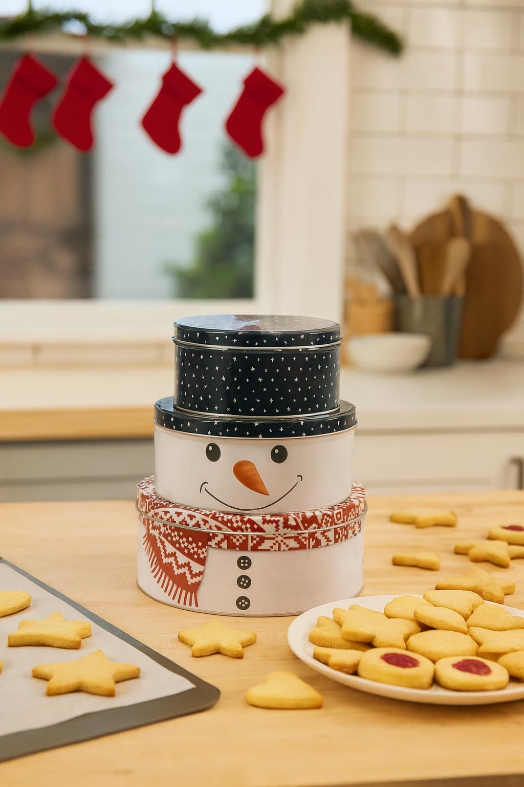 Keksdosen Set 3-teilig Schneemann-Design