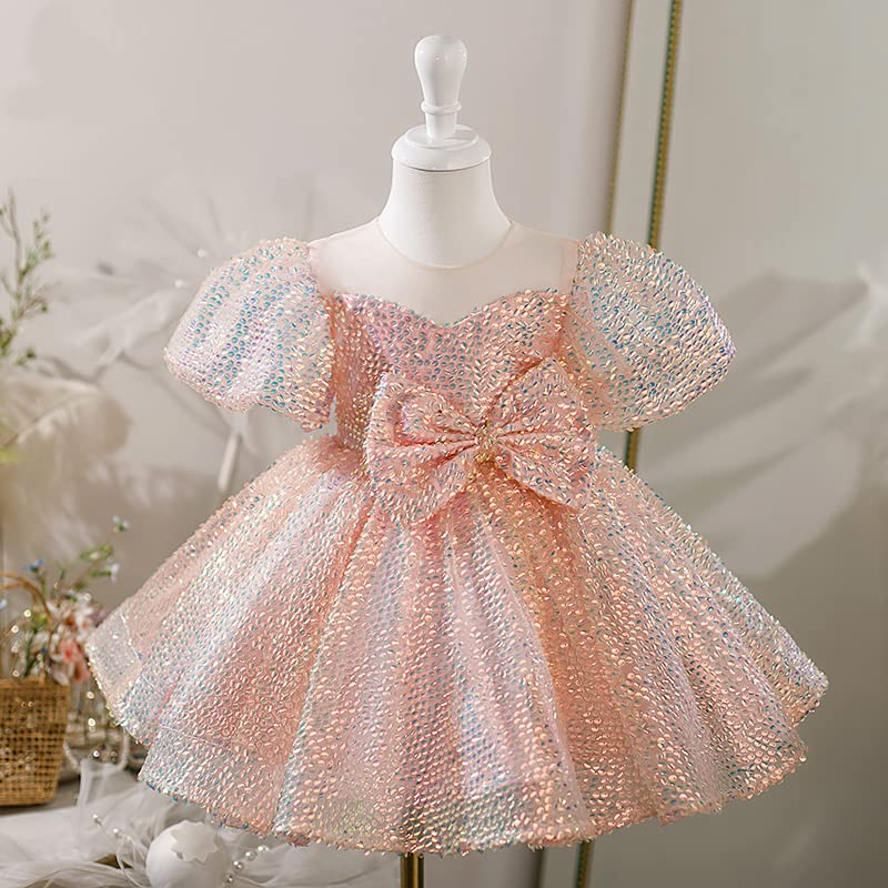 Luxury Sequin Flower Girls Dresses Toddler Princess Wedding Party Dresses Pageant Ball Gown Tutu Dresses2