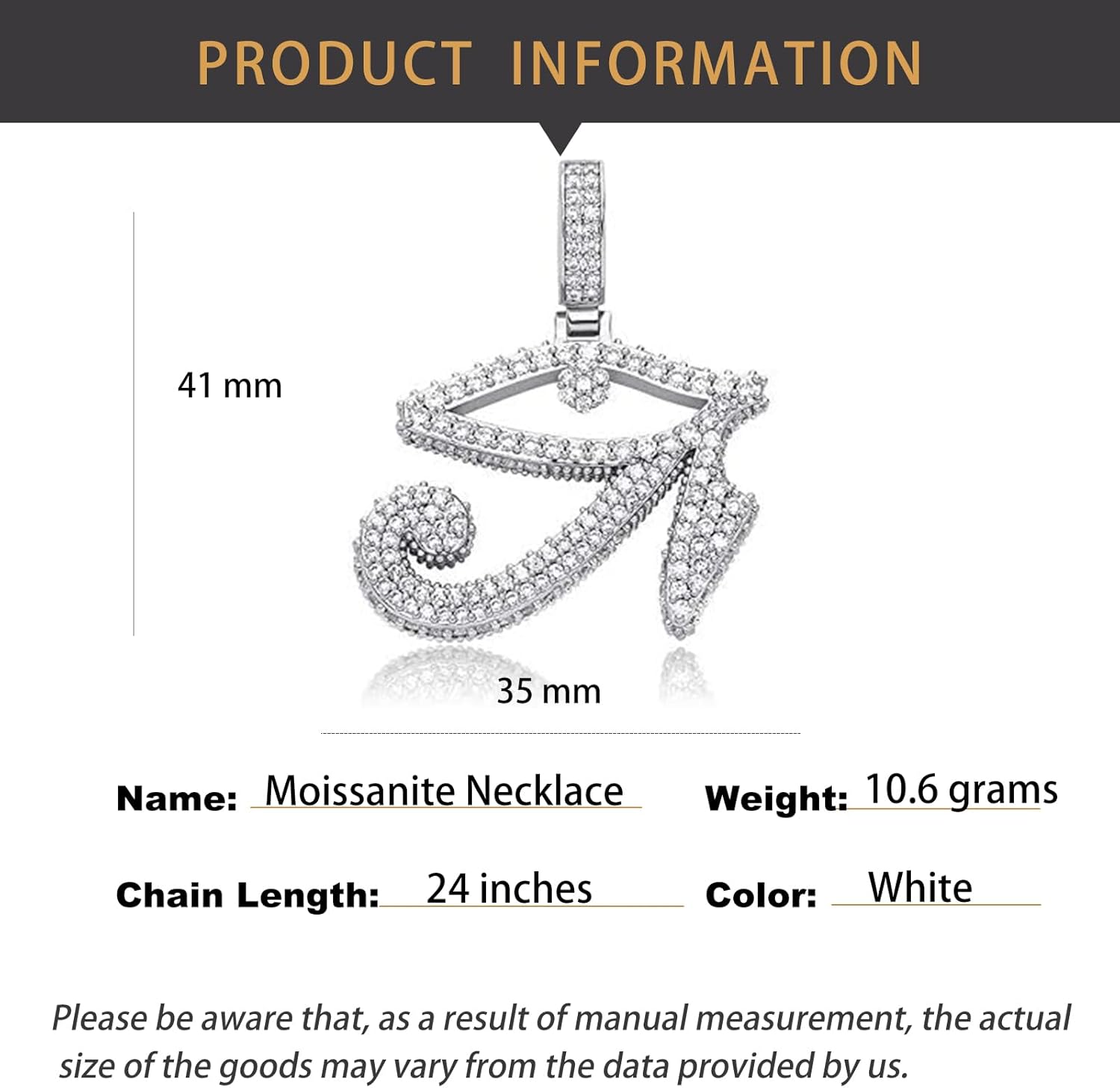 14K Gold Over S925 Ancient Egyptian Horus Eye Pendant, Densely Set Moissanite Necklace, Bridging Ancient Legends with Today's Fashion,Father's Day Gifts for Dad