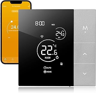Tuya WiFi Thermostat for Gas Boiler, Programmable Intelligent Thermostats Digital Touch Panel Large Screen for Floor Heati…