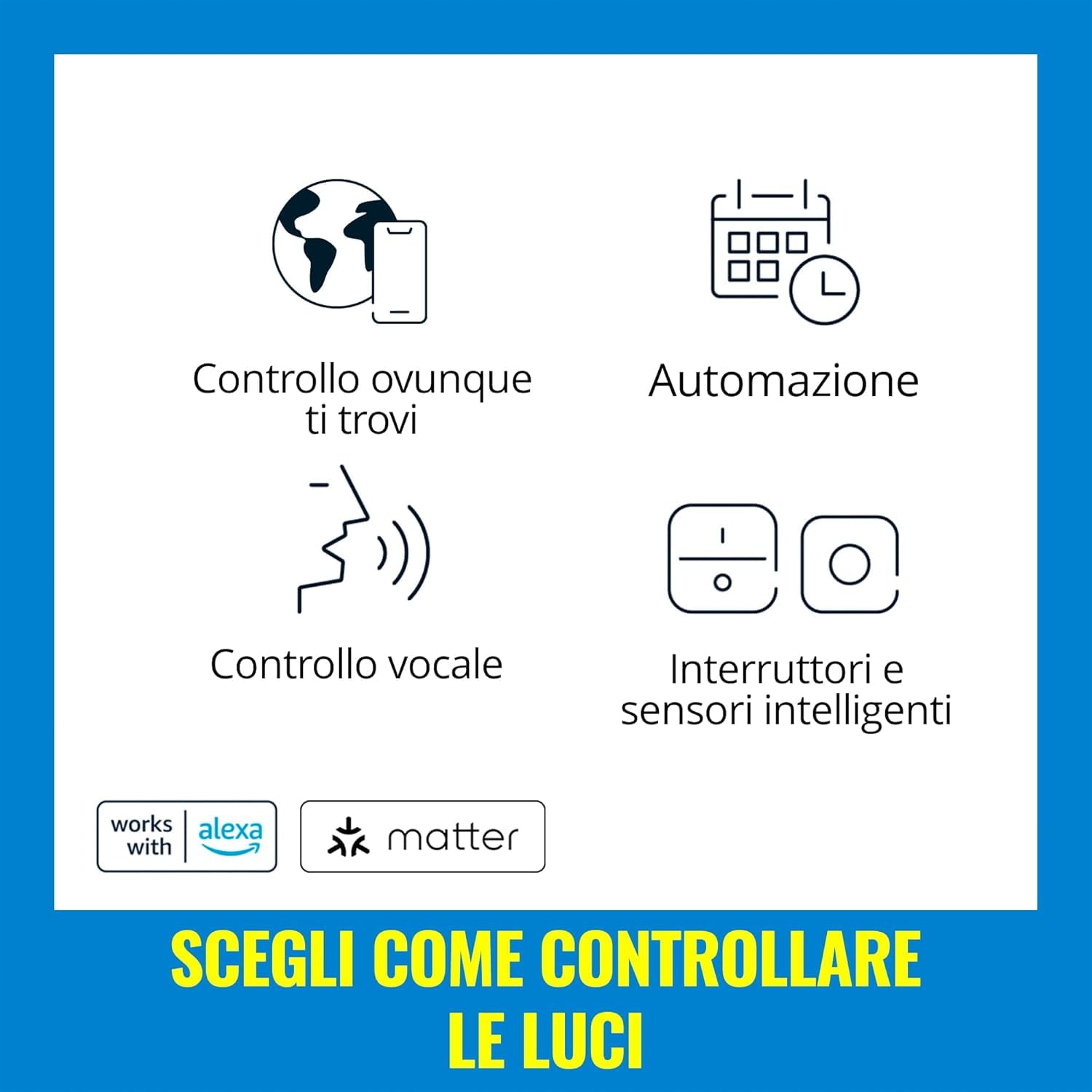 WiZ Faretto smart LED in vetro GU10, Confezione da 4 | Luce bianca e colorata, Equivalente 50 W, 2200-6500 K, 345 lm, Intensità regolabile, Smart Home, Compatibile con Alexa