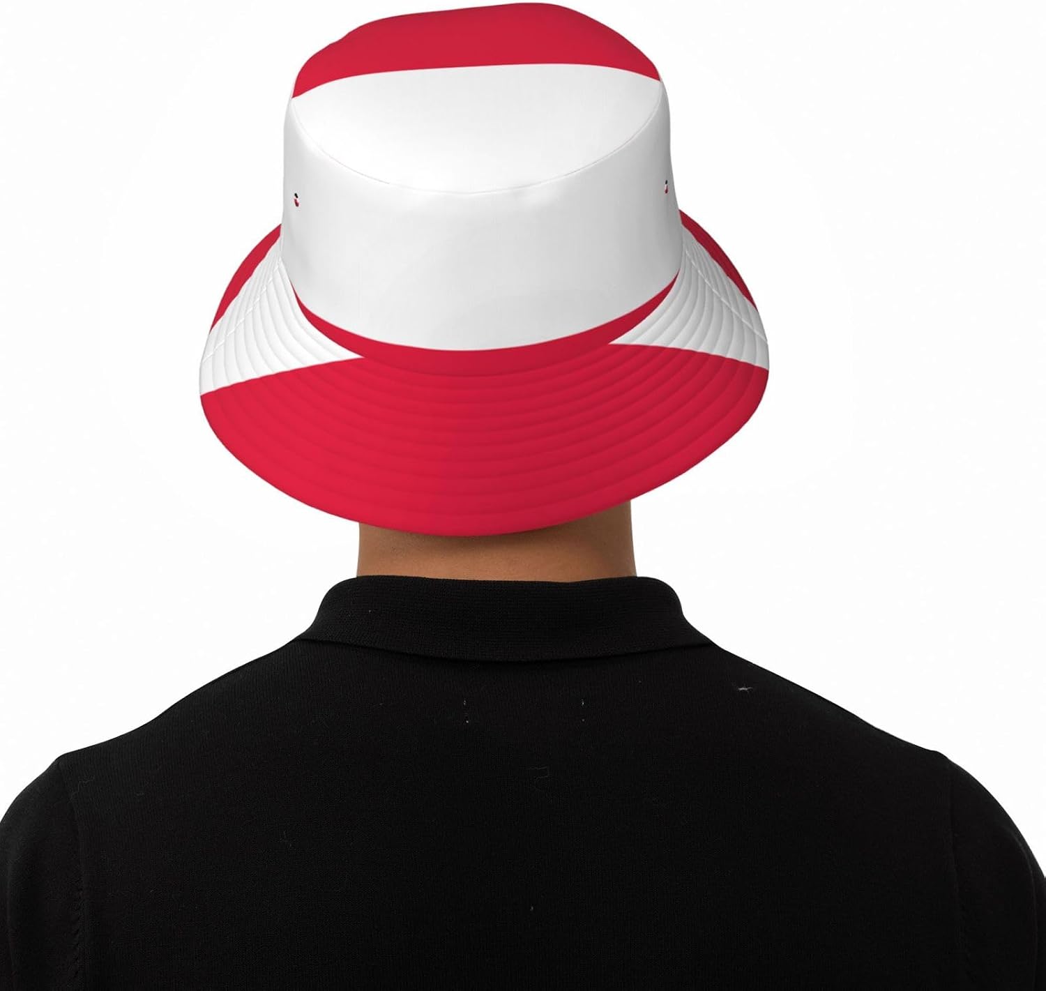 Polish Flag Prints Summer Outdoor Travel Bucket hat, a Beach Sun hat Suitable for Both Men and Women Black