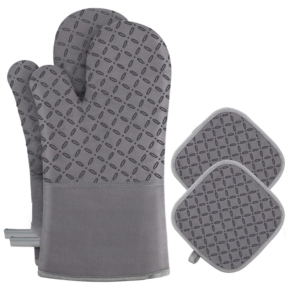 CTRLZS Heat-Insulating Gloves Thickened Anti-Scalding Gloves High-Temperature Baking Cotton Linen Oven Gloves