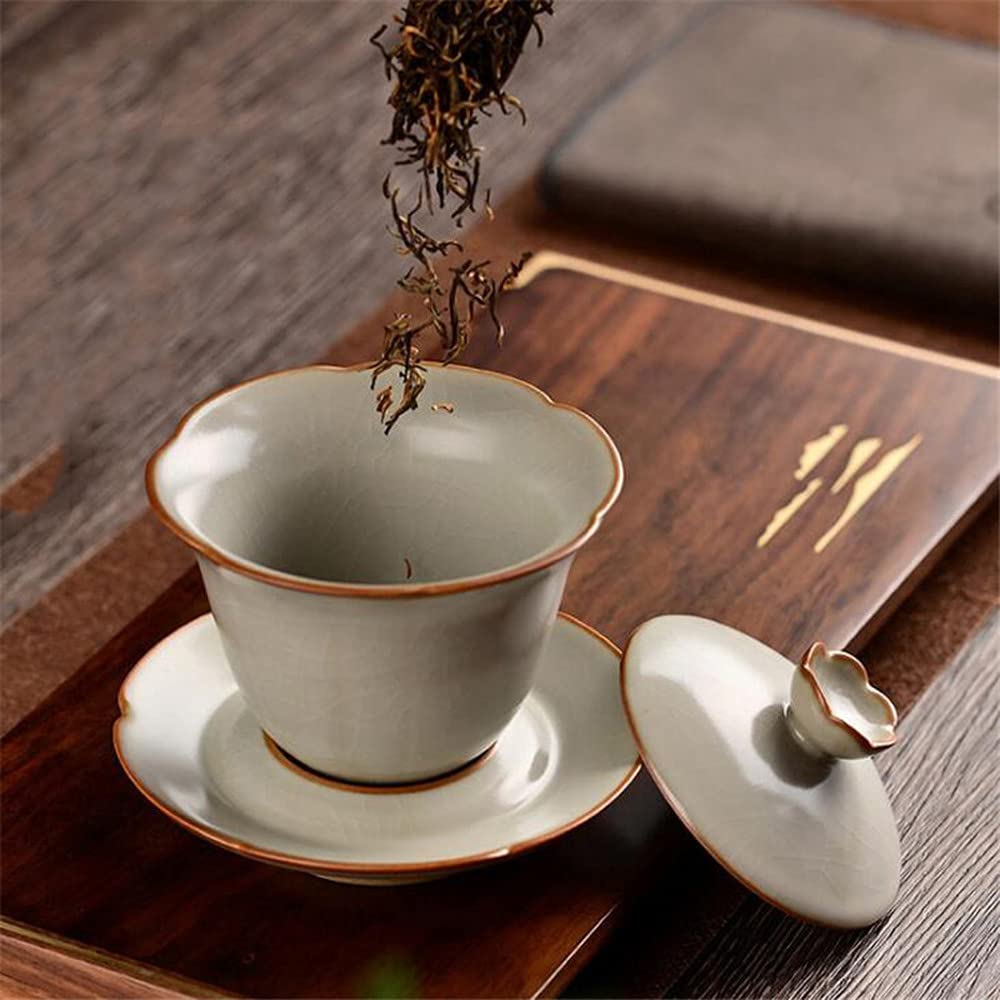 Vintage Gaiwan Teekeramik 150ml - Grünes Teegeschirr Für Kung-Fu-Teezeremonie