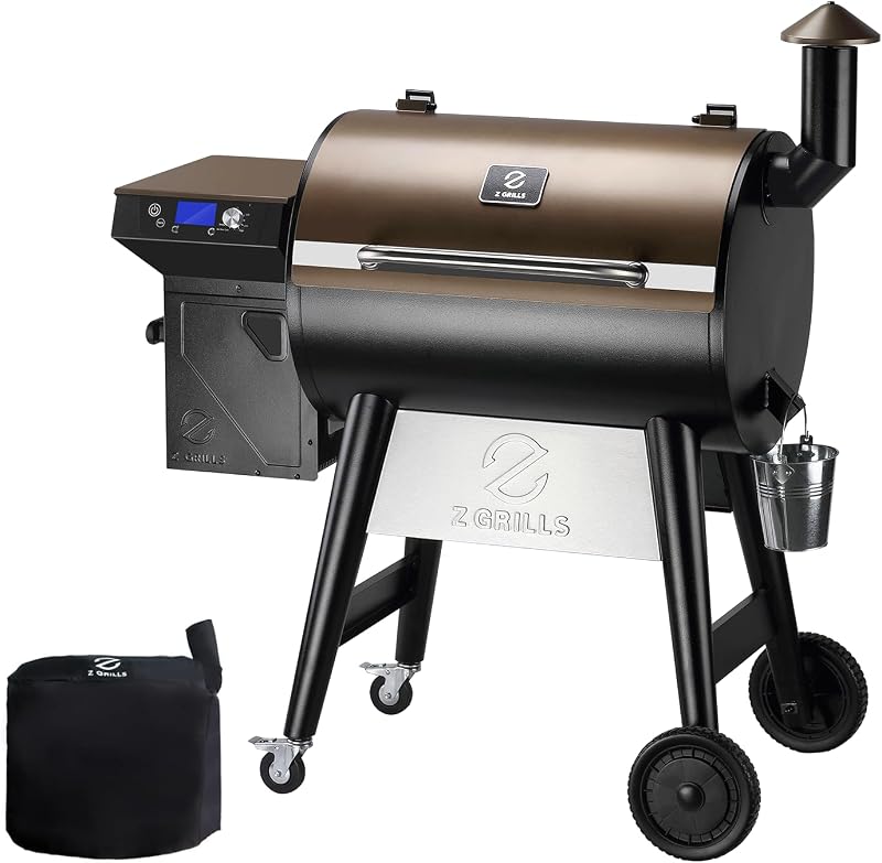 Z GRILLS 7002C Parrilla para barbacoa al aire libre, 697 pulgadas cuadradas, PID 3.0 | Ahumador de pellets de madera 8 en 1, 2 sondas para carne, pantalla LCD, funda para lluvia incluida