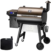 Z GRILLS Wood Pellet Grill &amp; Smoker, 8-in-1 Outdoor BBQ Grill with PID 3.0 Controller, 697 sq in Cooking Area, 2 Meat Probes, LCD Screen, Rain Cover Included