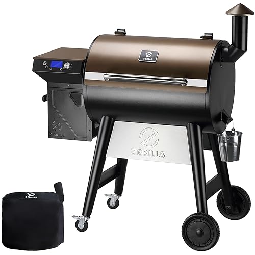 Z GRILLS Wood Pellet Grill & Smoker, 8-in-1 Outdoor BBQ Grill with PID 2.1 Controller, 697 sq in Cooking Area, 2 Meat Probes, LCD Screen, Rain Cover Included