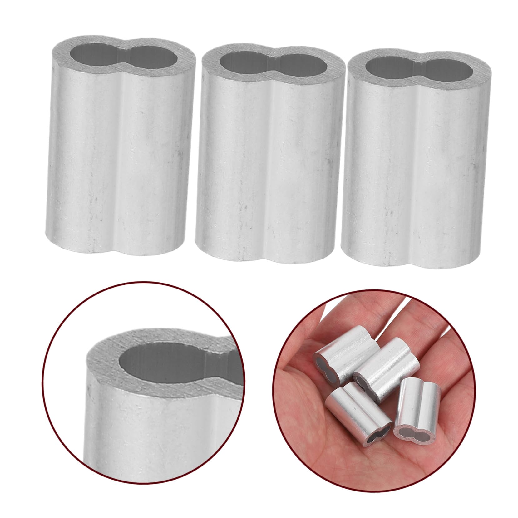 PRETYZOOM 1000 Pezzi Manicotti in Alluminio per Cavo e Fune Manicotti Crimpare Resistenti e Leggeri per Sicure Funi Metalliche