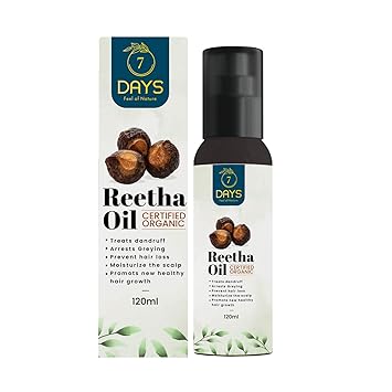 7 Days Reetha Onion Shikakai Bhringraj Amla Hair Oil for Men & Women, 100% Natural Oils and Herbs - Promotes Hair Growth & Controls Hair Fall (120 ml)