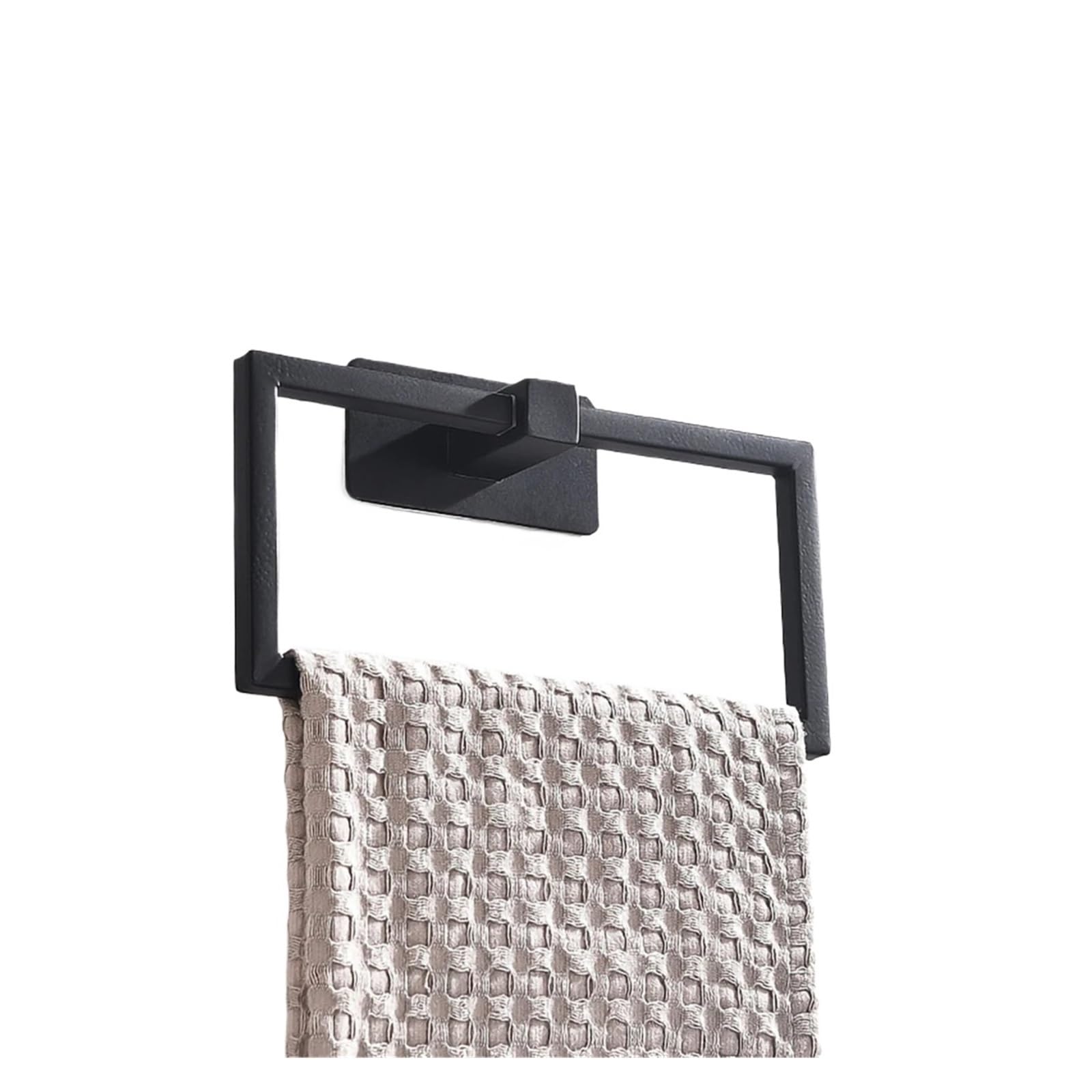 Towel Holder Adhesive Hand Towel Holder, Ring, For Bathroom Wall,Bath Rings,Stainless Steel Racks Mounted(B-Black)
