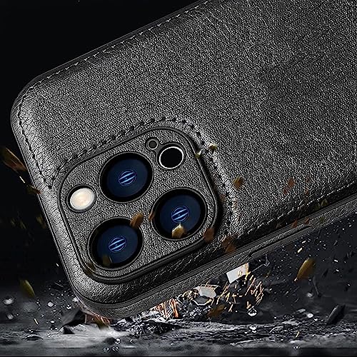 Coque en cuir iPhone 14 Pro de qualité supérieure marron - 3