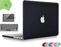 Vista 1 de UESWILL Funda rígida mate 3 en 1 compatible con MacBook Pro (Retina, 13 pulgadas, finales de 2012/2013/2014/principios de 2015), modelo A1425 / Negro