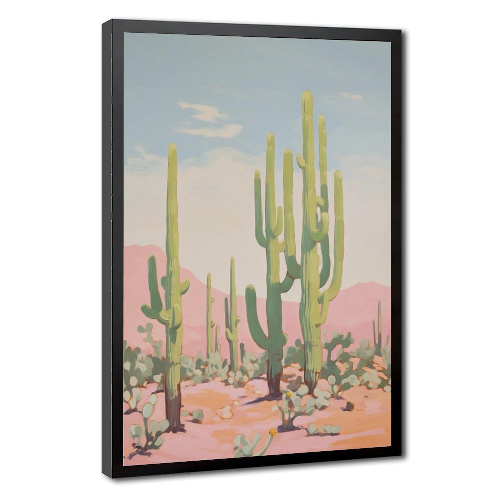 Bareronor Southwest Desert Cactus Canvas Poster Bedroom Decor Landscape Office Room Decor Gift 8" L X 12" W