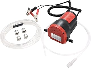 DASBET 12V 60W Oil Change Pump Extractor, Oil/Diesel Fluid Pump Extractor Scavenge Oil Change Pump Transfer Suction Red Case
