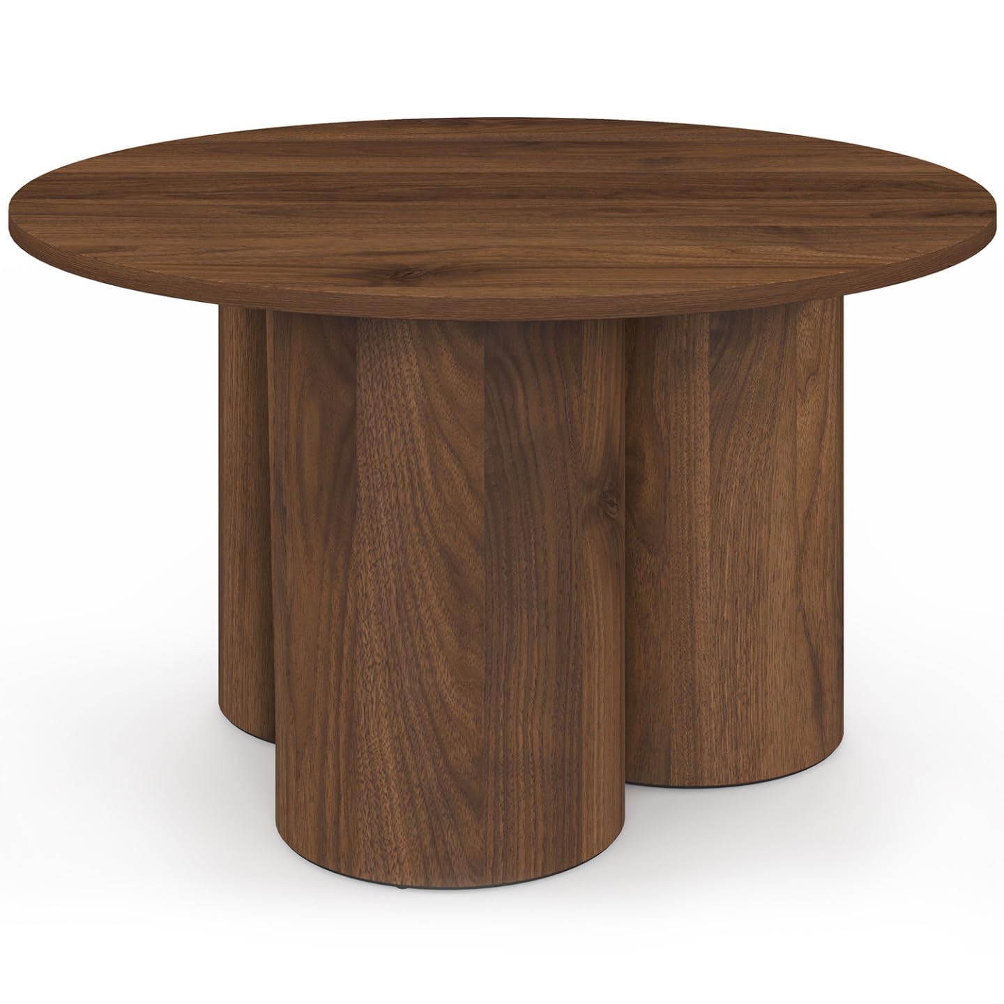 IDMarket Eloise – Mesa baja redonda 70 cm madera efecto nogal
