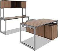 Vista 3 de Alera Tablero de mesa laminado reversible, rectangular, 59.38 pulgadas de ancho x 23.63 pulgadas de profundidad, expreso/nogal