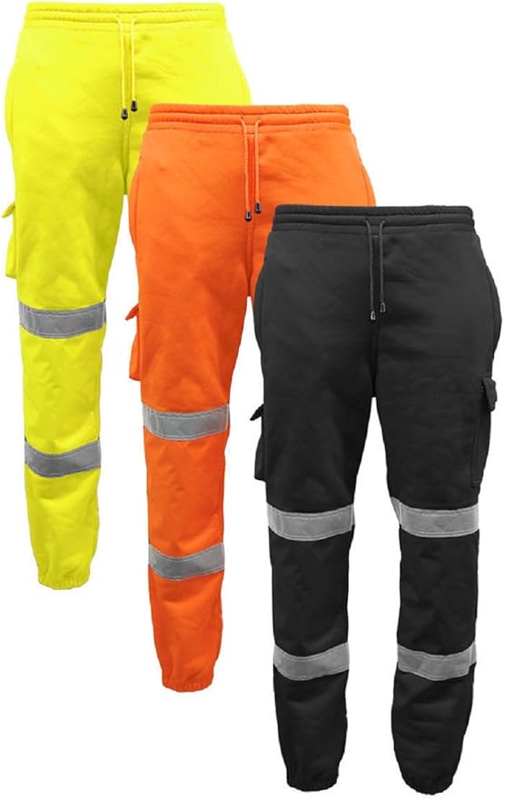 Standsafe Mens Hi Vis Viz Safety Jogging Bottoms Pants Joggers Work Trousers EN471 Class 1