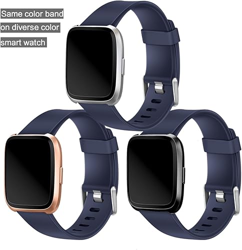 Vista 9 de Wepro - Correas para reloj inteligente, compatibles con Fitbit Versa, Versa 2 y Versa Lite SE, para mujeres y hombres, pequeños y grandes, Azul Azul