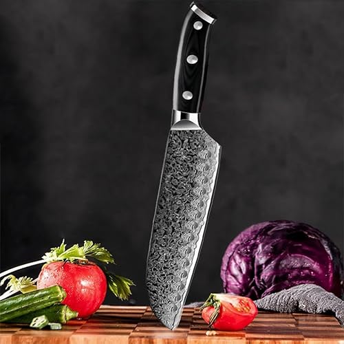 Miniatura 3 de COOSNUG Cuchillo de chef de Damasco de 8 pulgadas, cuchillo japonés VG-10 de acero inoxidable de 67 capas, cuchillo de chef japonés, cuchillo de