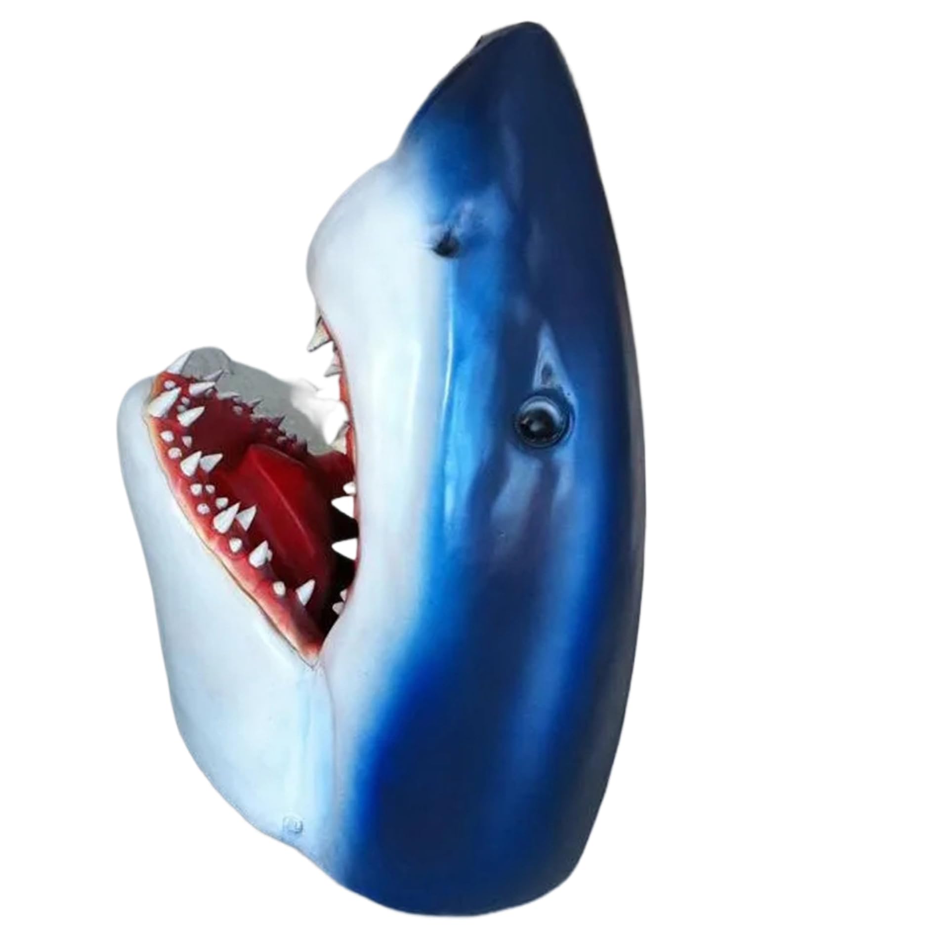Tête de requin imperméable et effrayante grand art de jardin en résine robuste