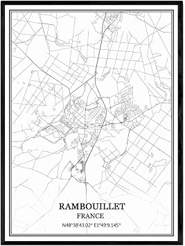 TANOKCRS Key West Florida USA America Map Wall Art Canvas Print Poster Artwork Unframed Modern Black and White Map Souvenir Gift Home Decor 9x11 Inches