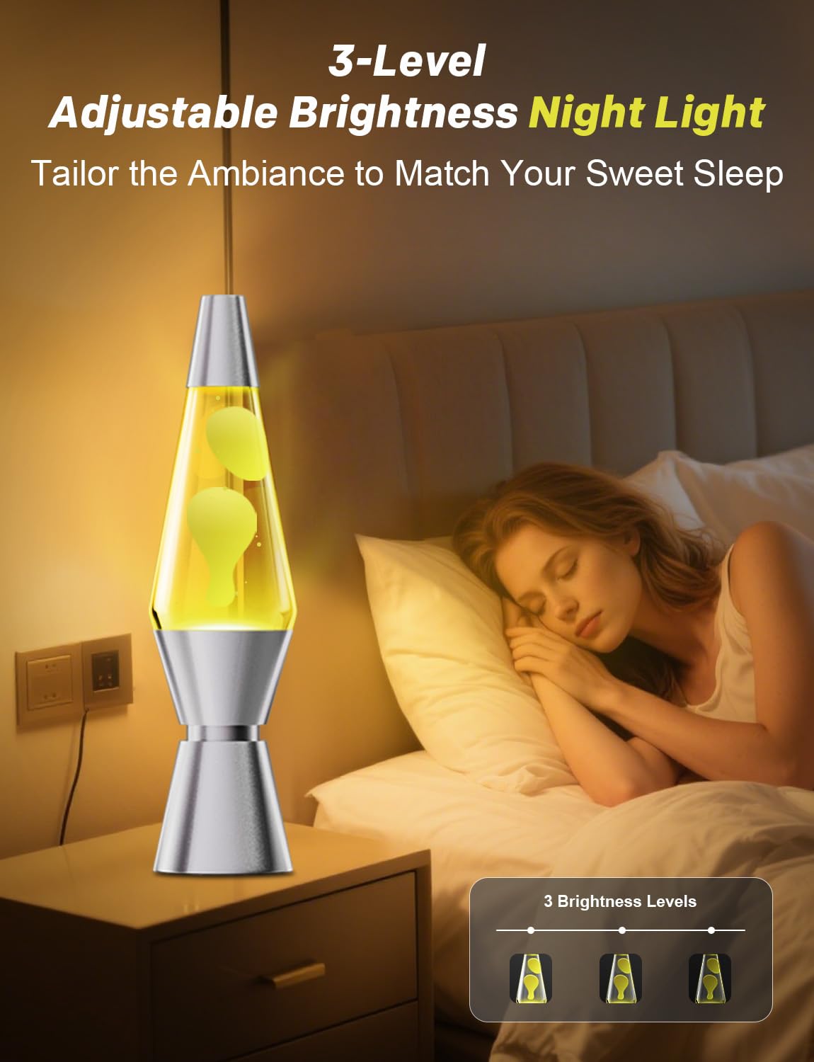 FOOING Lampe à mouvement liquide, 17 couleurs changeantes avec télécommande, veilleuse de 14.5‘’, éclairage d'ambiance pour chambre à coucher, bureau, enfants et adultes (Argent)