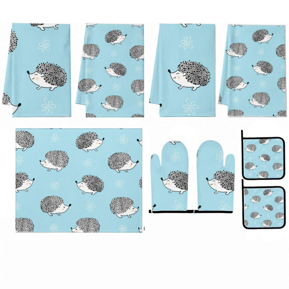 9PCS Cute Hedgehog 1 Cucina Decor e Accessori Set