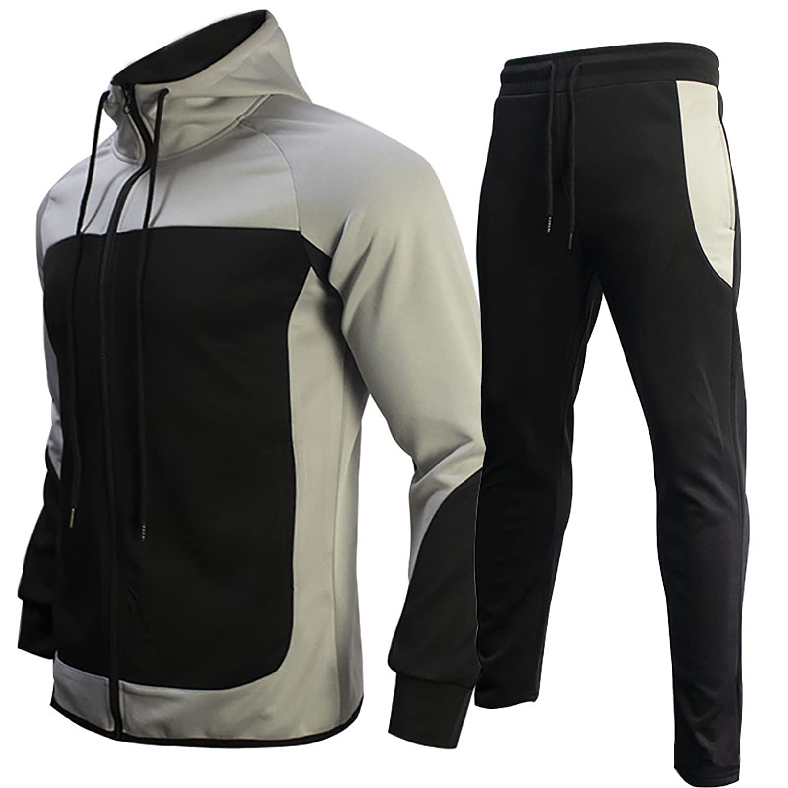 Men's Tracksuits 2 Piece Jogging Suits Full Zipper Hoodie and Sweatpants Set Casual