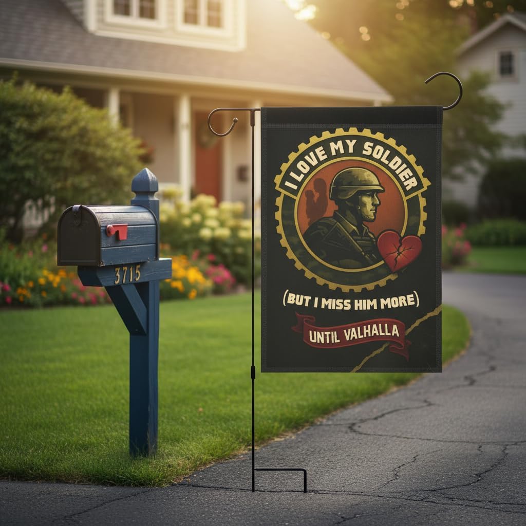 Army Veteran garden flag 12x18 In Doublesided Military Memorial Flag with Soldier Portrait, Family Tribute, Outdoor Yard Decor for Memorial Day, Veterans Day, Honor Heroes - Image 6