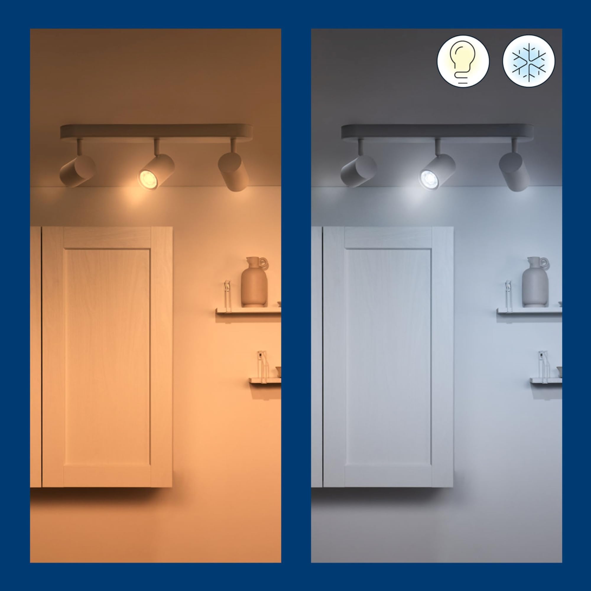 WiZ Spots LED connecté Wi-Fi IMAGEO blanc 3x5W, 2700-6500K, Nuances de Blanc, fonctionne avec Alexa, Google Assistant et Apple HomeKit