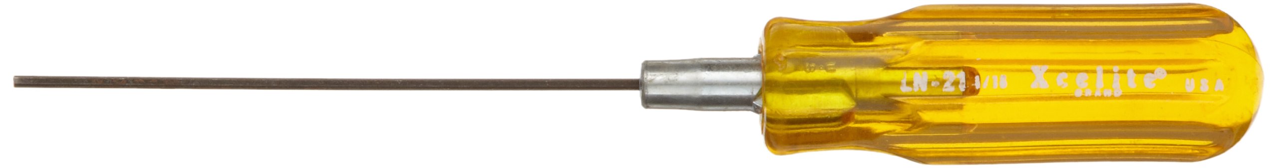 Xcelite LN21 Recessed Allen Hex Socket Screwdriver, Amber Handle, 1/16" Head, 4" Blade Length, 6-5/8" Overall Length