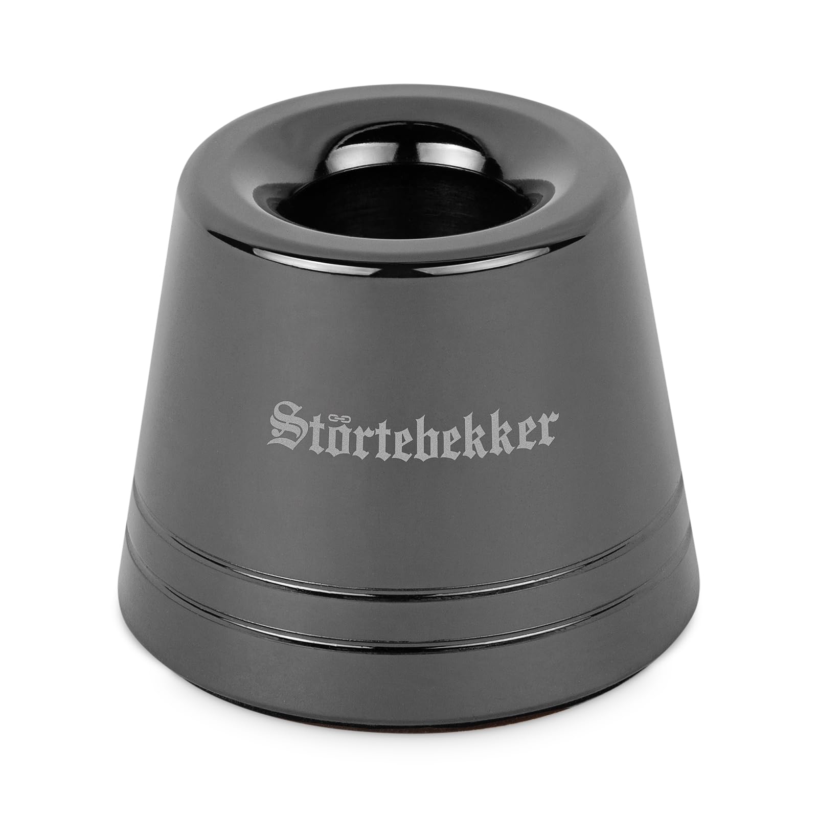 Störtebekker® - Juego de soporte de afeitar pequeño premium con maquinilla de afeitar Störtebekker – Accesorio de afeitado para tu cuarto de baño – Base antideslizante – Idea de regalo (Negro)