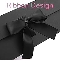 Vista 3 de JINMING Caja de regalo con cinta de 9 x 6.5 x 3.8 pulgadas, caja negra para regalos, caja de propuesta de padrino para el día de la madre, día