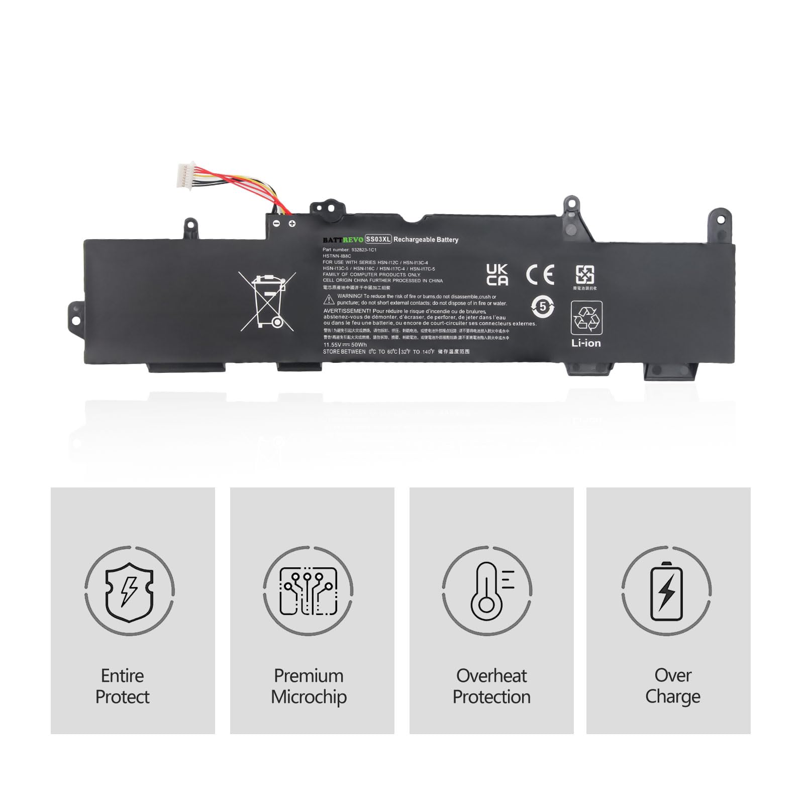 SS03XL 933321-855 Batería para HP EliteBook 730 735 740 745 830 840 846 G5,EliteBook 735 745 830 840 G6,ZBook 14U G5 G6 HSN-I13C-4 932823-421 933321-852 932823-1C1 HSTNN-LB8G HSN-113C-4
