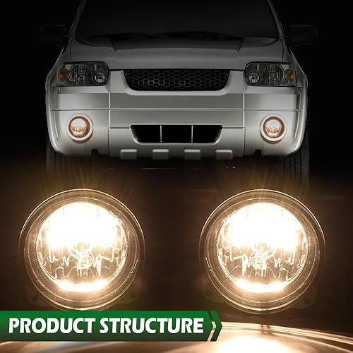 Miniatura 3 de Lámparas de parachoques delantero, luces antiniebla, lente transparente, luz de conducción delantera, compatible con Ford Mustang Cobra 03-04 (solo