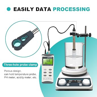 JOANLAB Digital Hotplate Magnetic Stirrer Hot Plate 200-1500rpm, 280C/536F,Probe Sensor & Support Stand Included,3000ml Lab Hot Plate Stirrer with Ceramic Coated