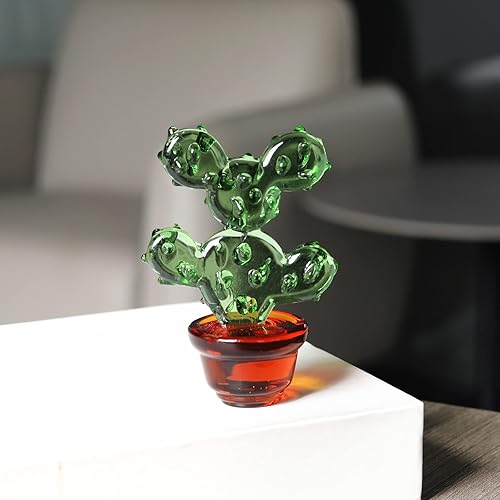 Miniatura 7 de LONGSHENG - SINCE 2001 - Figura de cactus de vidrio soplado a mano, arte hecho a mano, estatua de cactus de cristal, figuras de cristal,